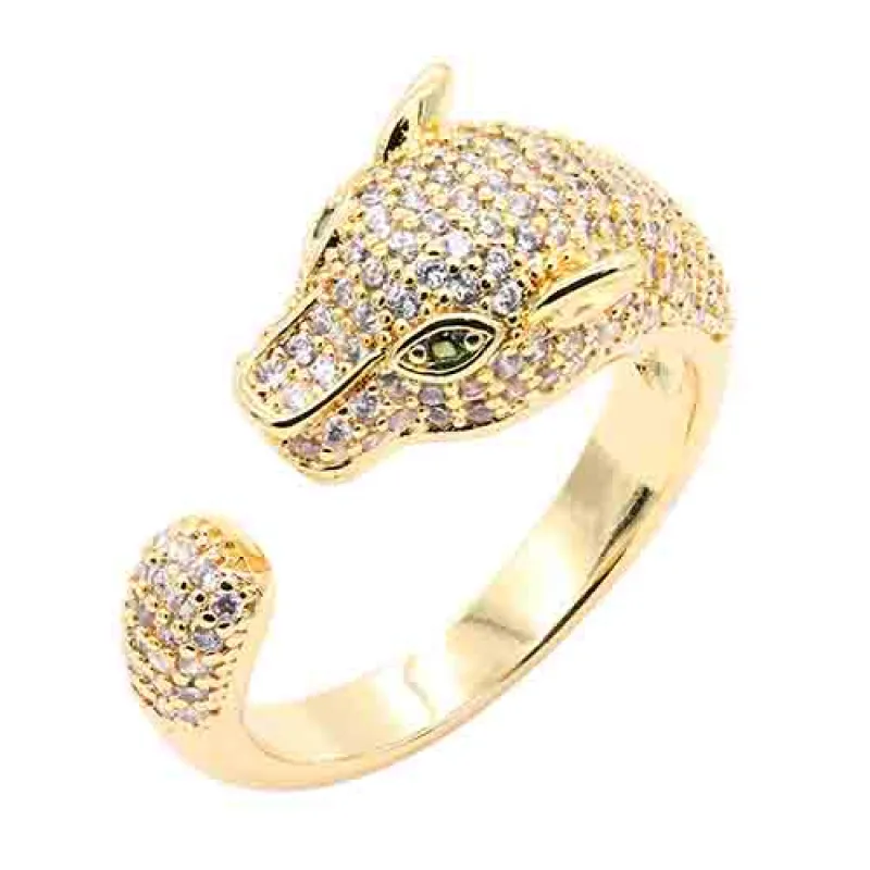 CAT RING ADJUSTABLE CZ STONES ( 731 GD ) sold by Oh My Jewelry