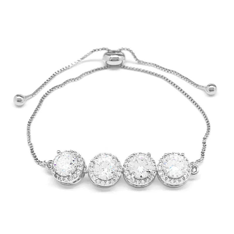 CZ ADJUSTABLE BRACELET ( 579 SCL ) sold by Oh My Jewelry
