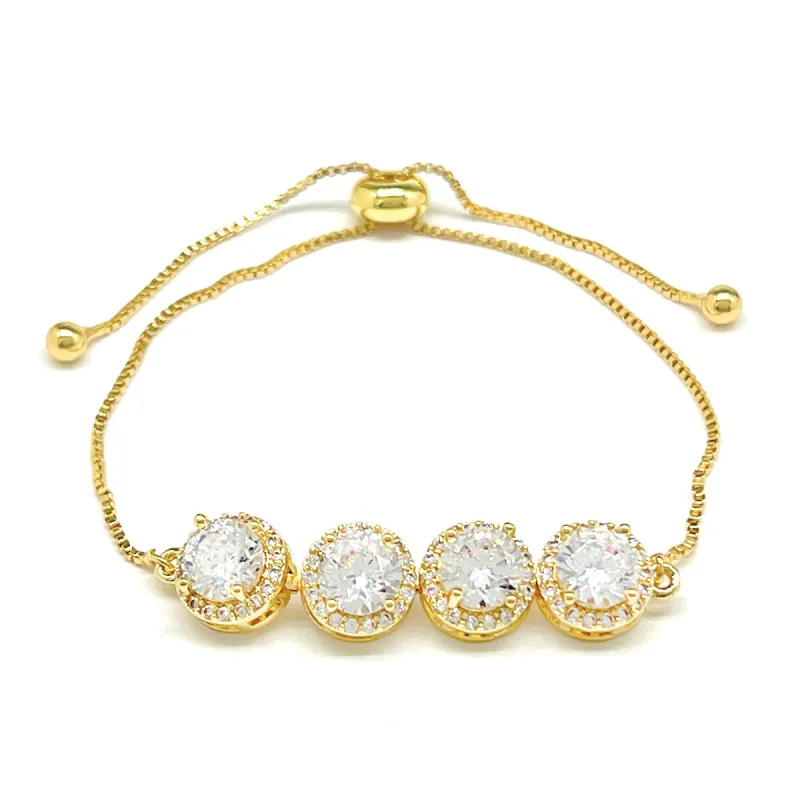 CZ ADJUSTABLE BRACELET ( 579 GCL ) sold by Oh My Jewelry