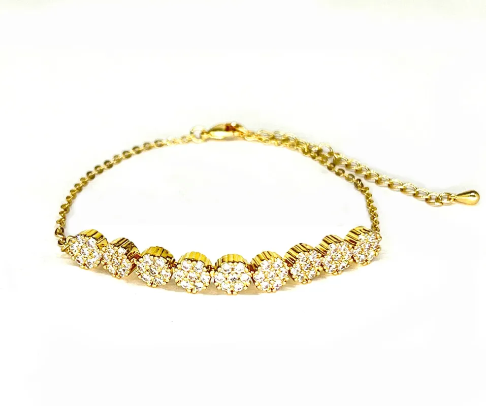 CZ ADJUSTABLE BRACELET ( 573 GCL ) sold by Oh My Jewelry