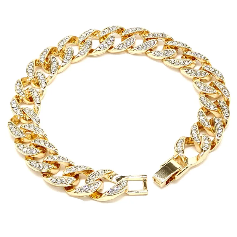 8" ICE OUT CHAIN BRACELET ( 3039 GL8 ) sold by Oh My Jewelry