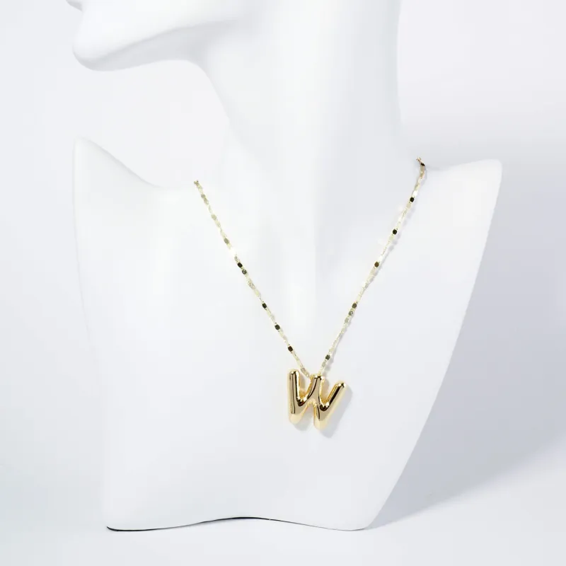 GOLD DIPPED W LETTER INITIAL NECKLACE ( 6114 GW ) sold by Oh My Jewelry