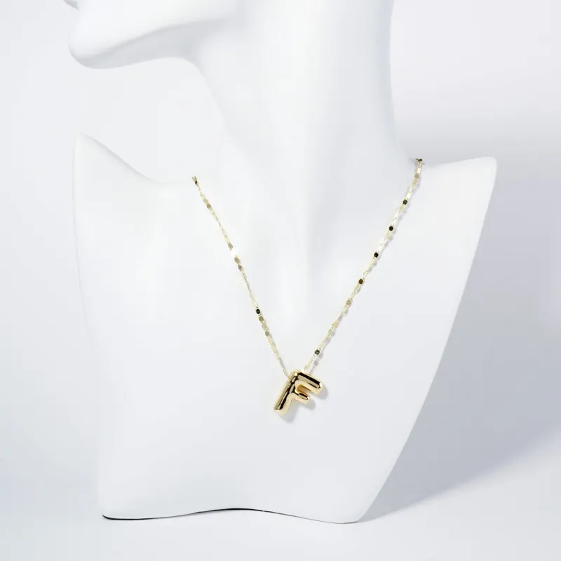 GOLD DIPPED F LETTER INITIAL NECKLACE ( 6114 GF ) sold by Oh My Jewelry