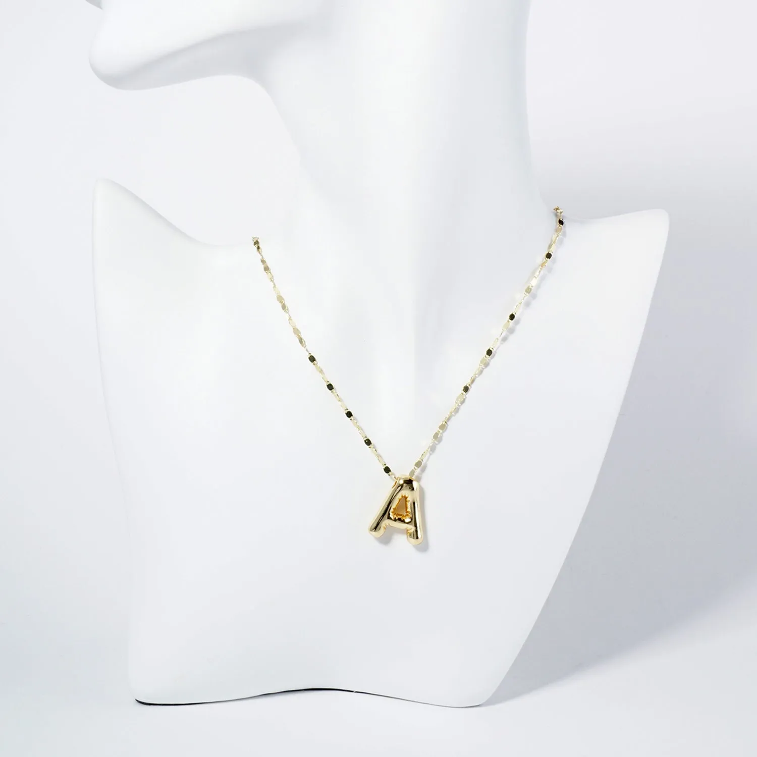 GOLD DIPPED A LETTER INITIAL NECKLACE ( 6114 GA ) sold by Oh My Jewelry