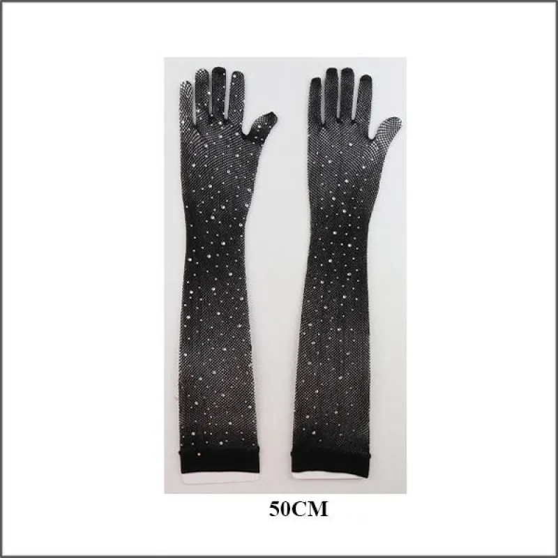 50cm BLACK GLOVES CLEAR STONES ( 03 CRY ) sold by Oh My Jewelry