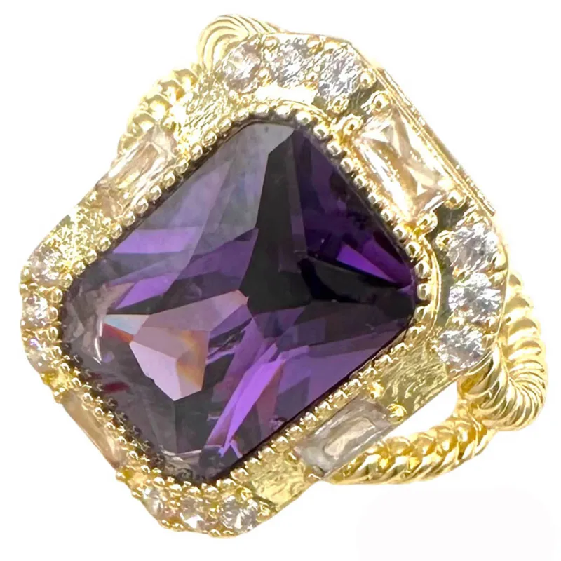 GOLD RING AMETHYST STONE SIZE 8 ( 2178 GA8 ) sold by Oh My Jewelry