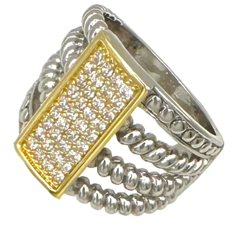 SILVER GOLD CZ RING SIZE 6 ( 2158 SIZE6 ) sold by Oh My Jewelry