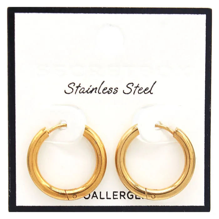 316 STAINLESS STEEL HOOP EARRINGS ( 8054 GD ) sold by Oh My Jewelry