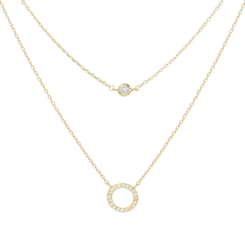 GOLD DIPPED CZ NECKLACE ( 1097 GCR ) sold by Oh My Jewelry