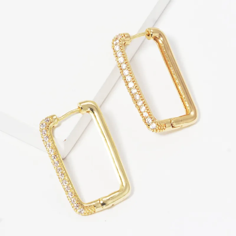 GOLD DIPPED CZ STONE EARRINGS ( 2594 GCR ) sold by Oh My Jewelry