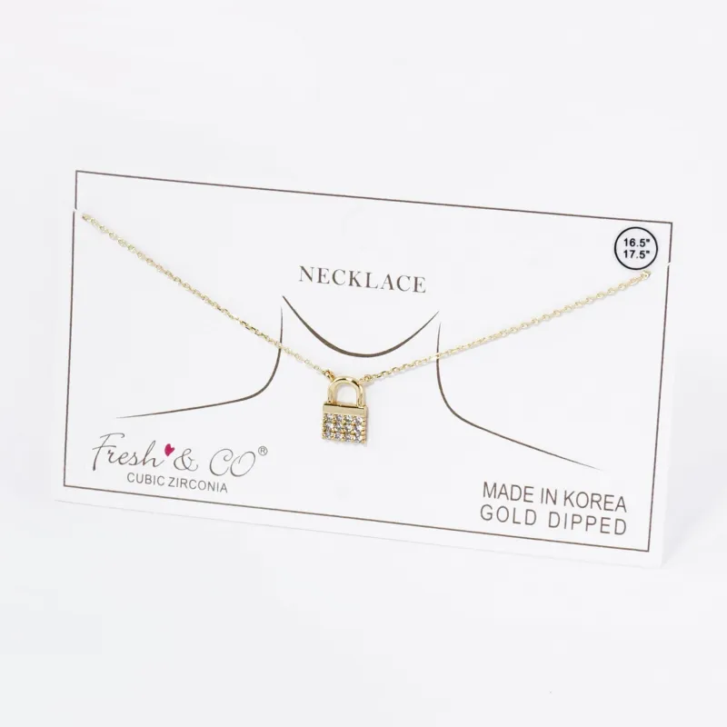 GOLD DIPPED CZ NECKLACE ( 6010 GCR ) sold by Oh My Jewelry