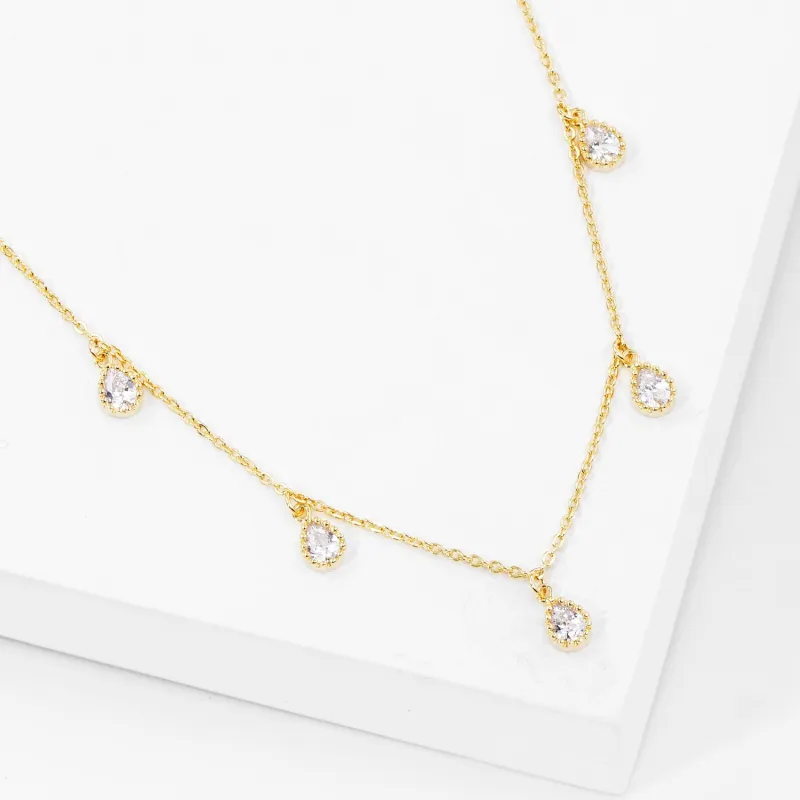 CUBIC ZIRCONIA NECKLACE ( 6004 GCR ) sold by Oh My Jewelry