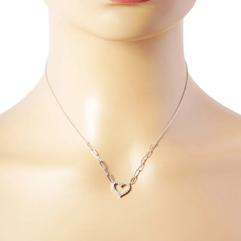 HEART NECKLACE CZ STONES ( 398 RCR ) sold by Oh My Jewelry