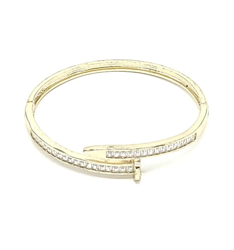 GOLD  BANGLE CLEAR STONES ( 6031 G ) sold by Oh My Jewelry