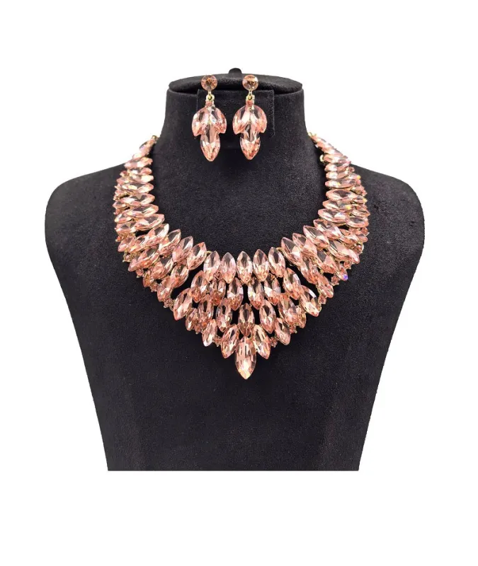 RHINESTONE NECKLACE SET ( 0114 2LP ) sold by Oh My Jewelry