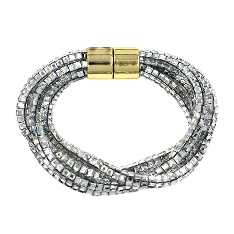 SILVER MAGNETIC BRACELET ( 2092 GDCLR ) sold by Oh My Jewelry