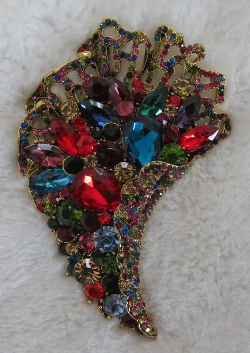 GOLD BROOCH MULTI COLOR STONES ( 2976 GMT ) sold by Oh My Jewelry
