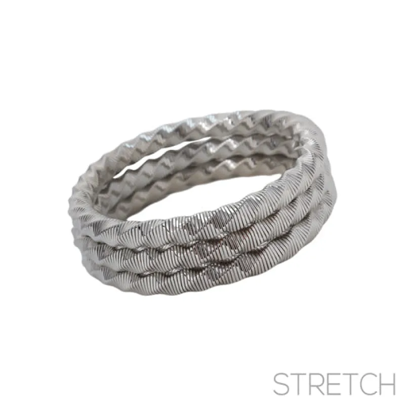3 PIECE TWISTED OMEGA STRETCH BRACELET ( 84448 R ) sold by Oh My Jewelry
