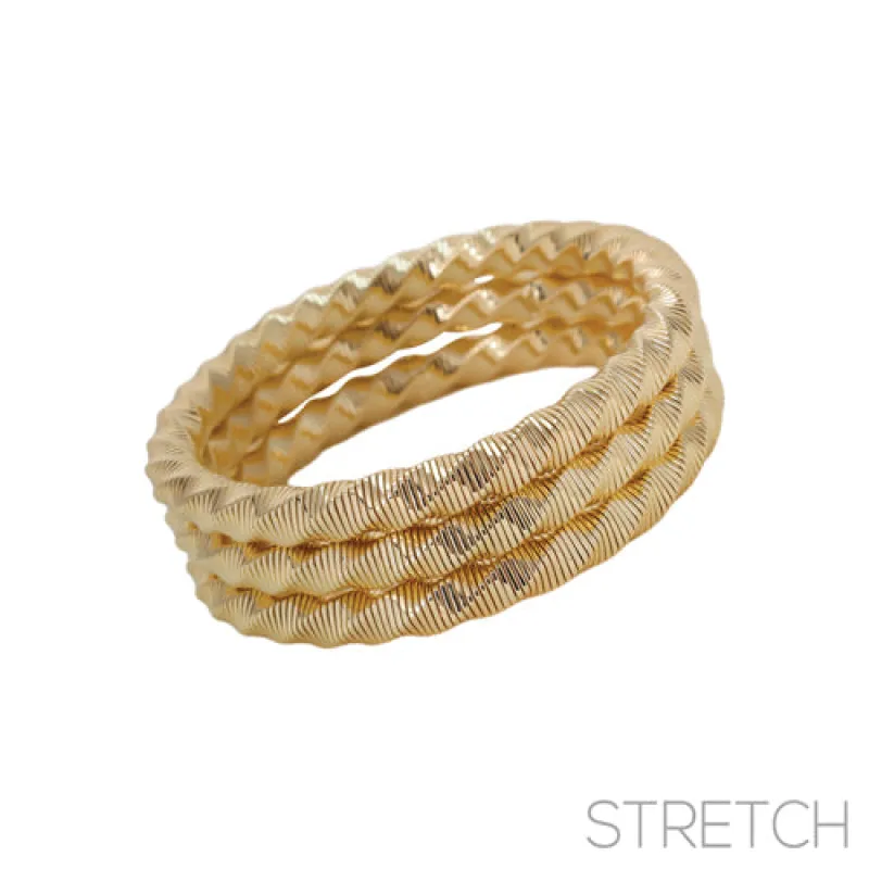 3 PIECE TWISTED OMEGA STRETCH BRACELET ( 84448 G ) sold by Oh My Jewelry
