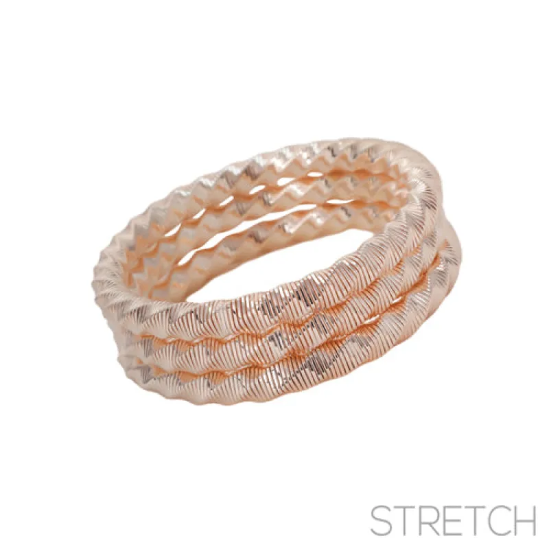 3 PIECE TWISTED OMEGA STRETCH BRACELET ( 84448 RG ) sold by Oh My Jewelry