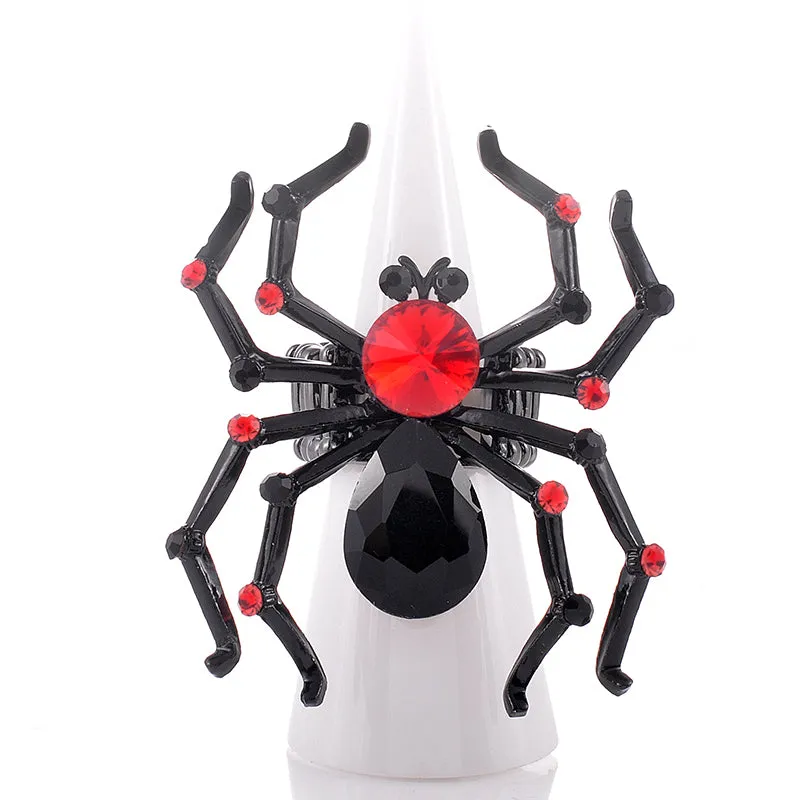 CRYSTAL SPIDER STRETCH RING ( 1341 JRED ) sold by Oh My Jewelry