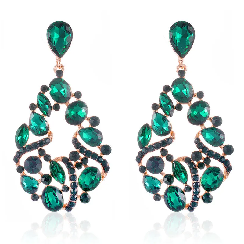 CRYSTAL POST EARRINGS STONES ( 2529 EM ) sold by Oh My Jewelry