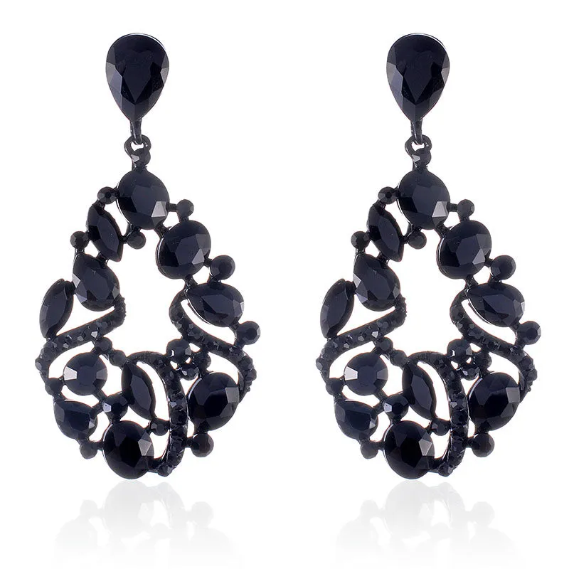 CRYSTAL POST EARRINGS STONES ( 2529 JET ) sold by Oh My Jewelry