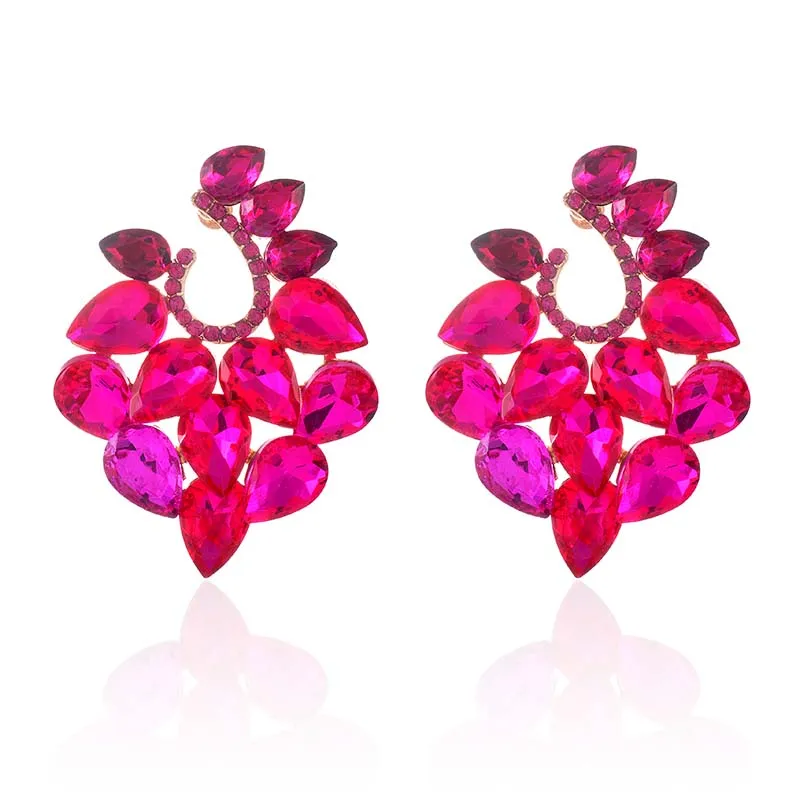 CRYSTAL POST EARRINGS ( 2586 FU ) made by Oh My Jewelry
