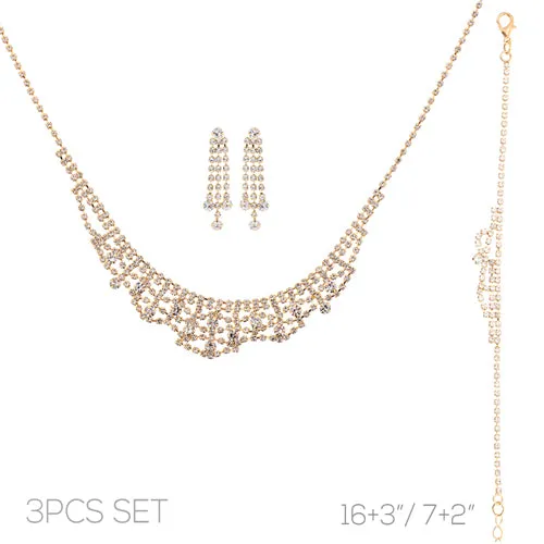 GOLD 3 PIECE NECKLACE SET ( 18602 CRG ) sold by Oh My Jewelry