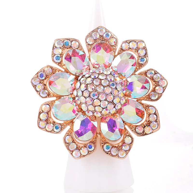 CRYSTAL FLOWER STRETCH RING ( 1336 GAB ) sold by Oh My Jewelry