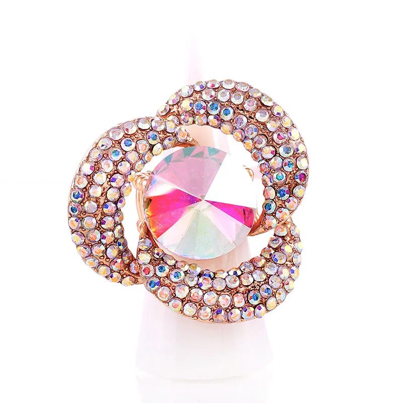 CRYSTAL FLOWER STRETCH RING ( 1329 GAB ) sold by Oh My Jewelry