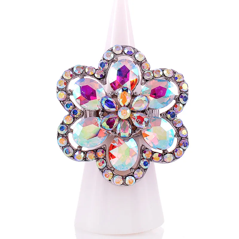 CRYSTAL FLOWER STRETCH RING ( 1335 SAB ) sold by Oh My Jewelry