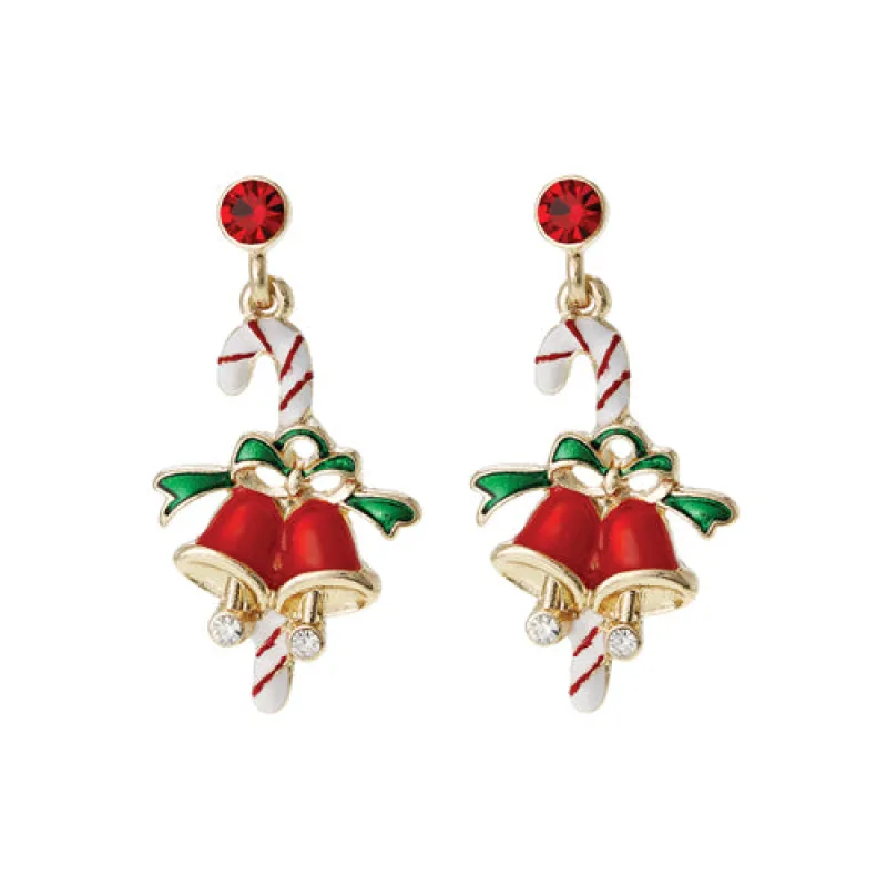 BELL CANDY CANE EARRINGS ( 25771 XG ) sold by Oh My Jewelry