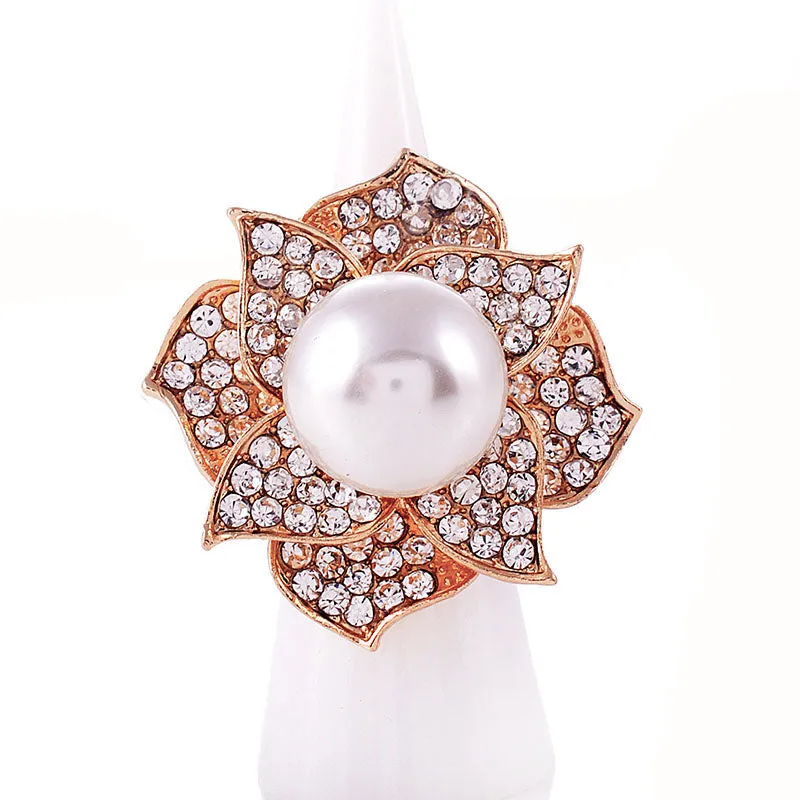 GOLD WHITE PEARL FLOWER RING STONES ( 1311 GCP ) sold by Oh My Jewelry