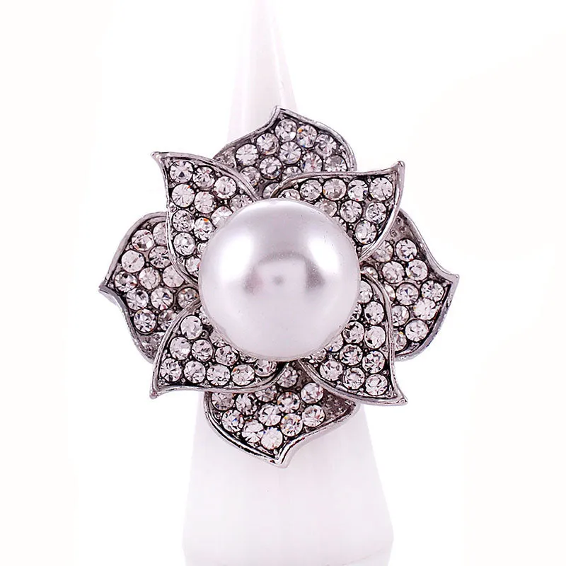 SILVER WHITE PEARL FLOWER RING STONES ( 1311 SWP ) sold by Oh My Jewelry