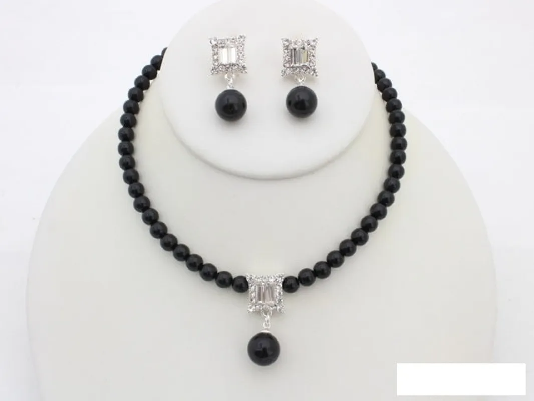 PEARL NECKLACE SET ( 20778 SBK ) sold by Oh My Jewelry