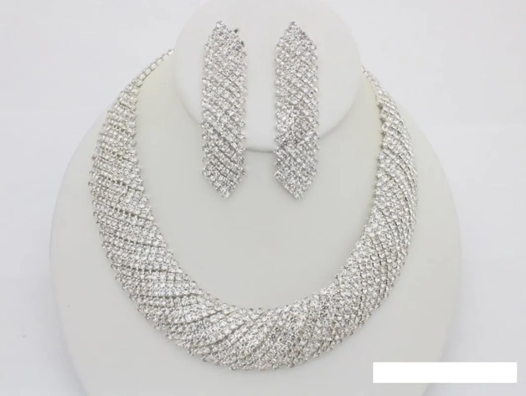 SILVER NECKLACE SET ( 20752 SAB ) sold by Oh My Jewelry