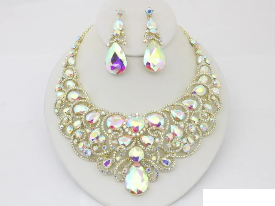 RHINESTONE NECKLACE SET ( 20707 GAB ) made by Oh My Jewelry
