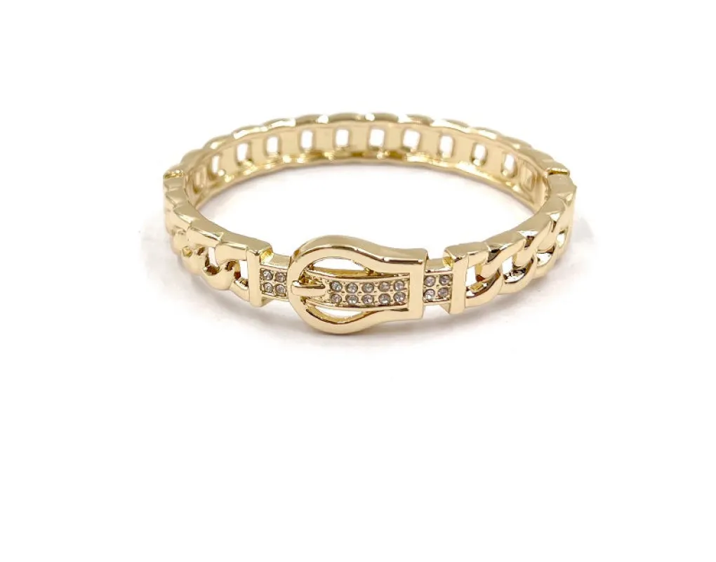 GOLD BANGLE CLEAR STONES ( 0313 2C ) sold by Oh My Jewelry