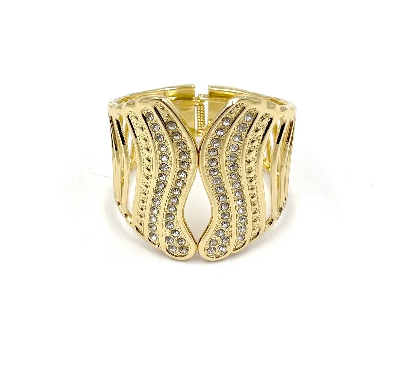 GOLD BANGLE CLEAR STONES ( 0301 2C ) sold by Oh My Jewelry