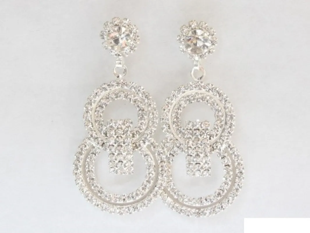 SILVER EARRINGS CLEAR STONES ( 6908 SCRY ) sold by Oh My Jewelry