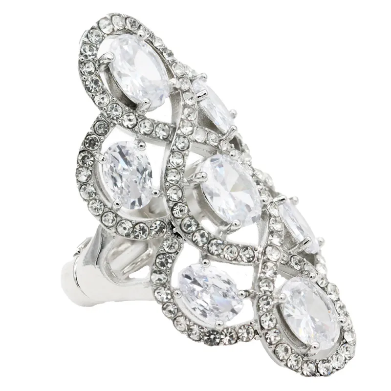 ADJUSTABLE RING CLEAR STONES ( 2274 SVCL ) sold by Oh My Jewelry