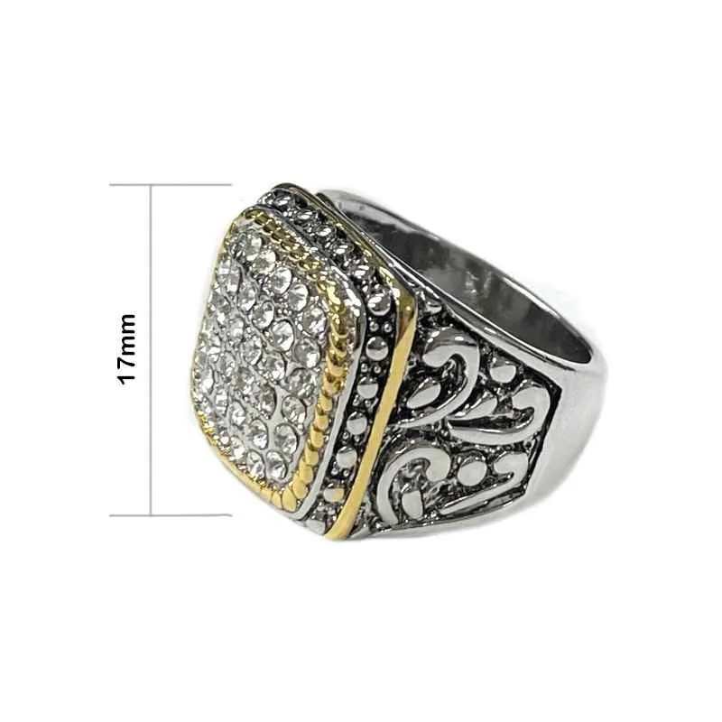SILVER GOLD RING CLEAR STONES SIZE 7 ( 3272 7 ) sold by Oh My Jewelry