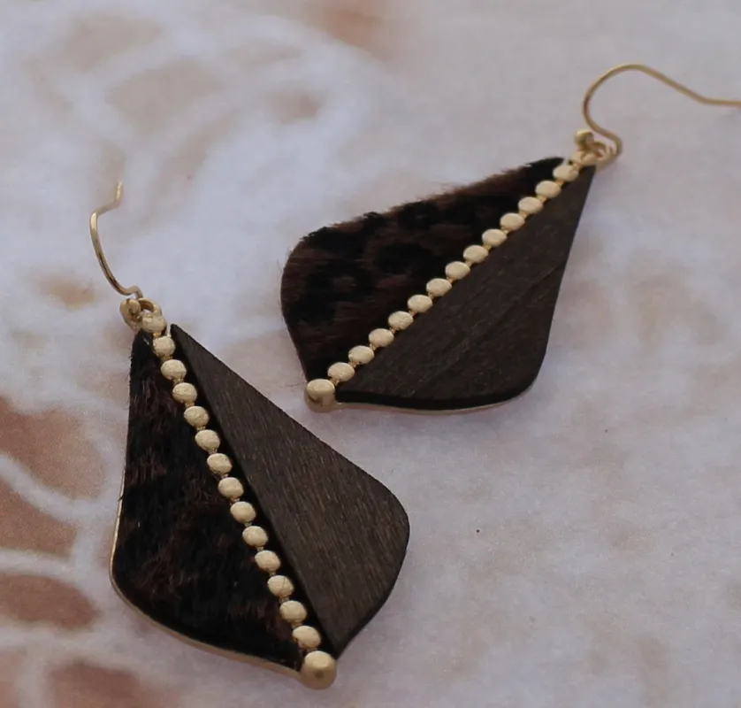 BROWN GOLD EARRINGS ( 311 ) sold by Oh My Jewelry