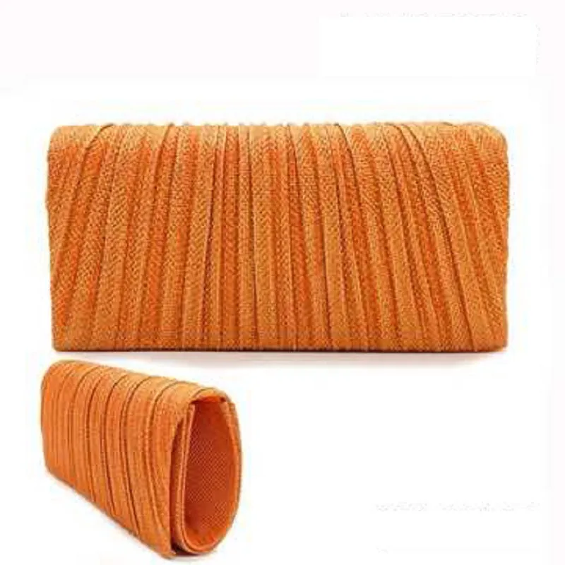 ORANGE SHINY CLUTCH CROSSBODY BAG PURSE ( 6137 ORG ) sold by Oh My Jewelry