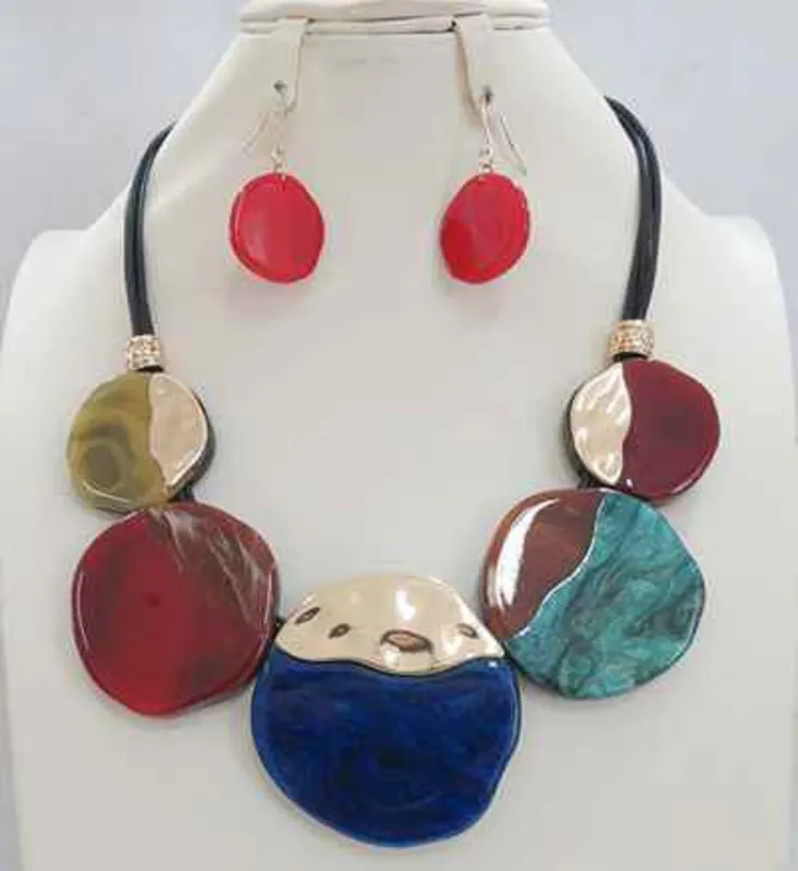BLACK CORD NECKLACE SET MULTICOLOR ( 5090 MT ) sold by Oh My Jewelry