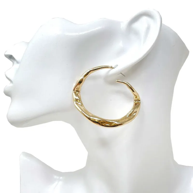METAL HOOP EARRINGS ( 10322 G ) sold by Oh My Jewelry