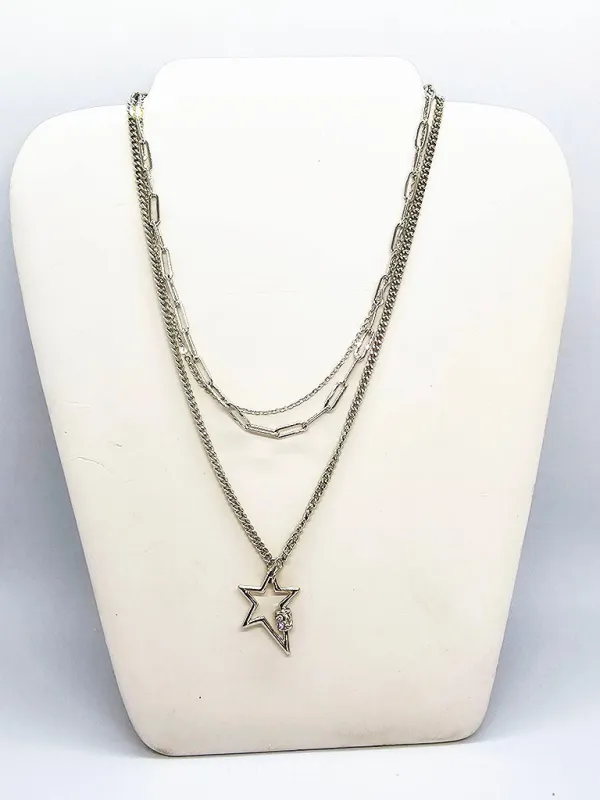 SILVER NECKLACE STAR PENDANT ( 211467 SNK ) sold by Oh My Jewelry