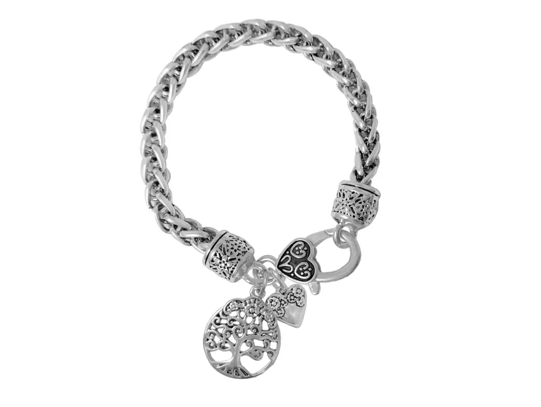 SILVER TREE OF LIFE CHARM BRACELET ( 02769 AS ) sold by Oh My Jewelry