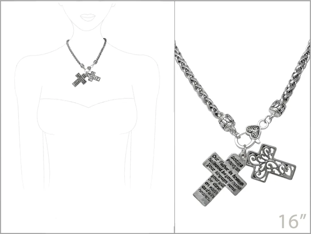 SILVER CROSS PENDANT NECKLACE ( 3898 AS ) sold by Oh My Jewelry